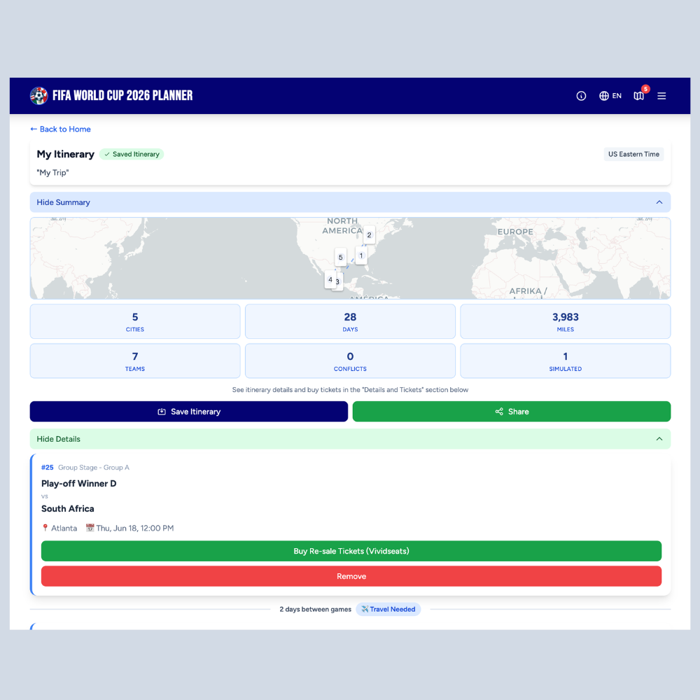 FIFA World Cup Planner screenshot